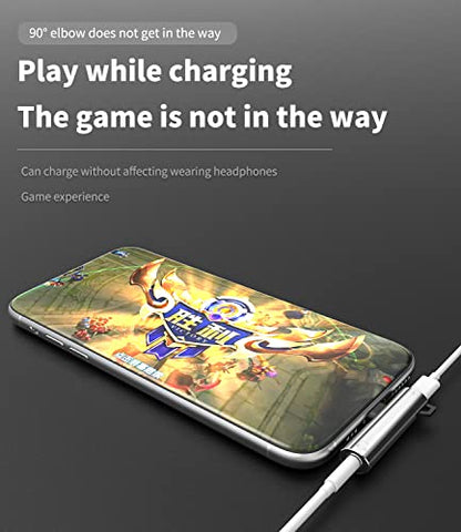 Iphone AUX Adapter for Headphone Jack Cable Dongle(2Pack)2in1 3.5mm to Lightning Splitter Apple MFI Certified Audio Charger Cord Adaptador Para for 13 12 11 14 Pro Max 7 8 Plus X Xr Earphone Converter