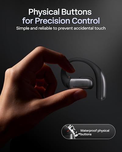 SHOKZ OpenFit Pro Open-Ear Earbuds with Noise Reduction, Dolby Atmos, Black - color: Black