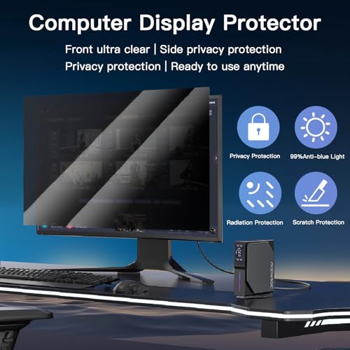 2 Pack Magnetic Hanging Computer Privacy Screen 32'' for 16:9 Aspect Ratio - color: 2 Pack Magnetic Hanging 32 Inch for 16:9