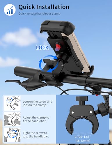 Bike Phone Holder, [Camera Friendly] Motorcycle Phone Mount for Scooter