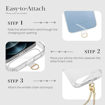 Phone Wrist Strap Metal Phone Chain Lanyard Hand Wristlet Detachable Phones Charm with 3 Tether Tabs with CellPhone Stand Holder Finger Grip Universal for Women Girls Traveling Party Walking Gold - color: T-Gold