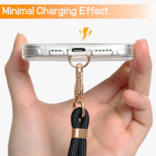 Adjustable Cell Phone Lanyard Crossbody Universal Anti-Theft Neck Phone Wrist Strap 4-IN-1 Neck Lanyard - color: Black