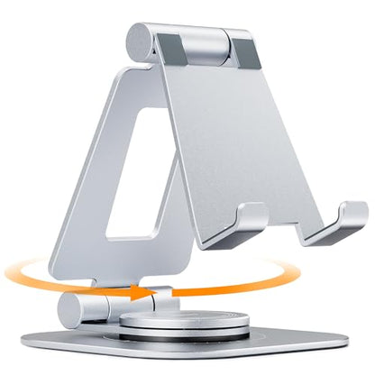 Nulaxy 360° Rotating Multi-Angle Adjustable Phone Stand, Silver - color: C-Silver