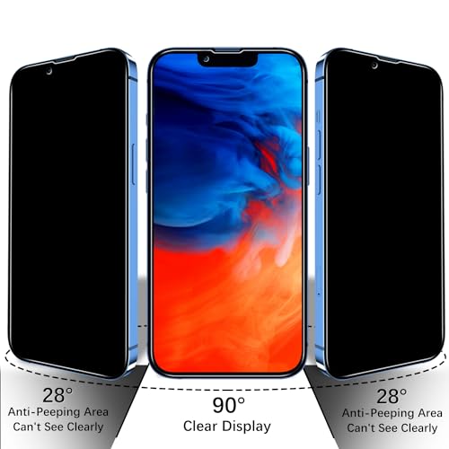 2 Pack Privacy Screen Protector for iPhone 13 Mini 5.4 Inch - color: Black