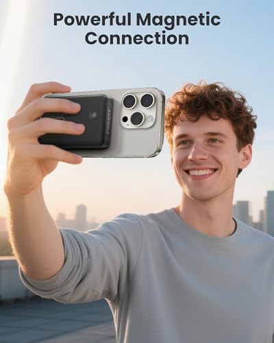 PISEN 3C Wireless Power Bank - 10000mAh Qi2 Wireless Portable Charger 30W 3C Certified Qi2 Power Bank with Stand Airplane Safe Magnetic CCC Travel Portable Charger for iPhone 17/16/15/14/13/12 Series