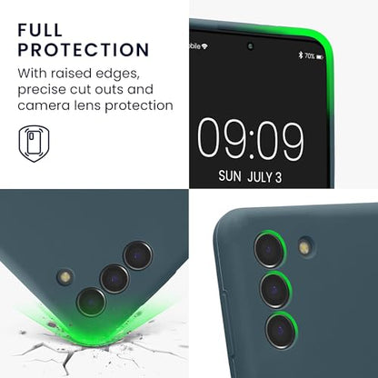 kwmobile Case Compatible with Samsung Galaxy S21 Case - Slim TPU Silicone Phone Cover - Soft Touch Finish - Dark Slate - color: Dark Slate, size: Galaxy S21