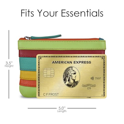 ili New York Leather Mini Compact Coin Purse - Citrus - color: Citrus