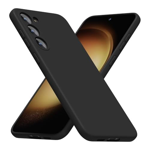 LoeoeL for Samsung Galaxy S23 Plus Phone Case Silicone, Minimalist Ultra Thin Slim Soft Rubber Gel Solid Color Matte TPU Cute Case for Women Men, Girly Plain Aesthetic Design & Camera Cover, Black - color: Black, size: S23 Plus
