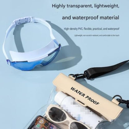 Waterproof Phone Pouch with Adjustable Shoulder Strap, Large Capacity Dry Bag, Touch Screen Compatible Case for Beach, Swimming, Kayaking, Boating, Fishing, Travel and Outdoor Activities (Beige) - color: Beige