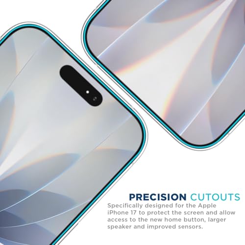 Tech Armor Screen Protector for iPhone 17, Ballistic Tempered Glass, 3-Pack