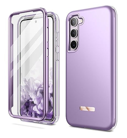 SURITCH for Samsung Galaxy S23 Plus Case, [Built-in Screen Protector] [Dual-Layer Protection ] Full Protection Shockproof Rugged Bumper Phone Cover for Samsung S23 Plus 6.6 Inch - Pure Purple - color: Pure Purple