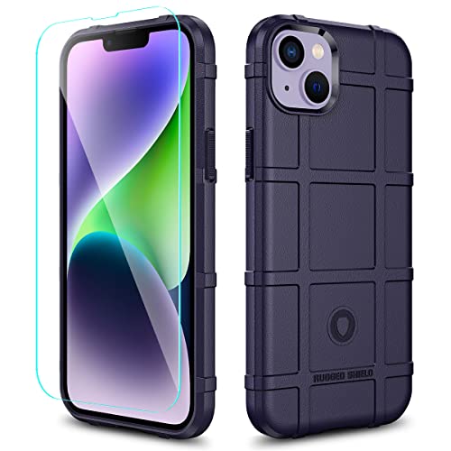 Rugged Shield 8ft Drop Proof TPU Thick Armor Tactical Protective Case Compatible with iPhone 14 Plus (6.7 inches) - Deep Purple - color: Deep Purple, size: iPhone 14 Plus