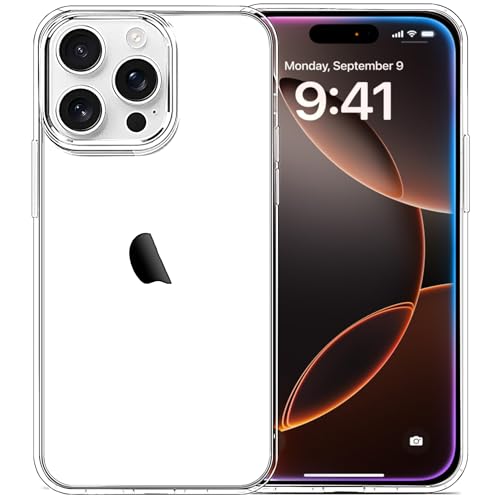 JJGoo Compatible with iPhone 16 Pro Max Case Clear, Soft Transparent TPU Bumper Cover, Slim Thin Shockproof Phone Case for iPhone 16 Pro Max 6.9-Inch - color: Clear, size: for iPhone 16 Pro Max