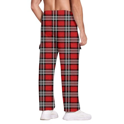 Mens Casual Pants Canvas Stretch Tactical Water Resistant Deep Pockets Utility BDU Camping Tactical Pants for Men - color: A Red, size: 3X-Large