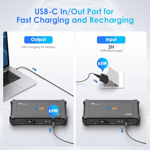 JIYHF Portable Power Bank with AC Outlet, 99.9Wh Fast Charging Battery Pack - style: P100 Black