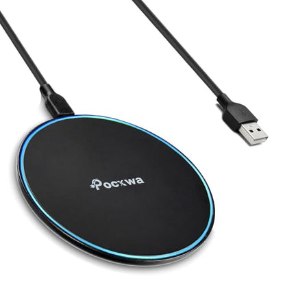 Pocxwa Wireless Charger for Samsung iPhone LG, Fast Wireless Charging Pad
