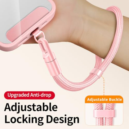 saxsion Lanyard for Phone, Self-Locking Phone Wrist Strap with 0.4mm Ultra-Thin Clip & 360° Hook, Anti-Drop and anti theft phone Strap (Pink) - color: Pink