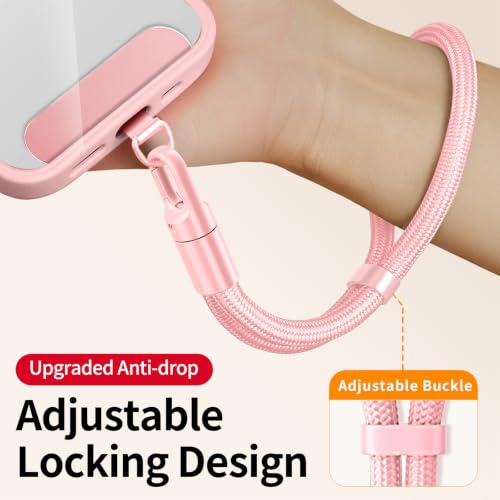 saxsion Lanyard for Phone, Self-Locking Phone Wrist Strap with 0.4mm Ultra-Thin Clip & 360° Hook, Anti-Drop and anti theft phone Strap (Pink) - color: Pink