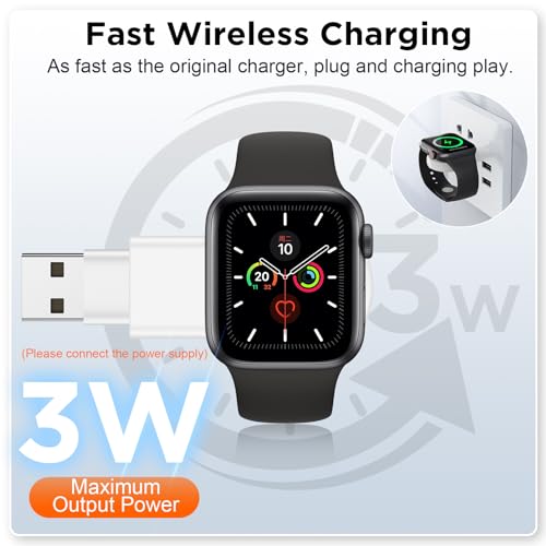 for Apple Watch Charger, Dual-Port Magnetic Portable iWatch Charger - color: AA-White