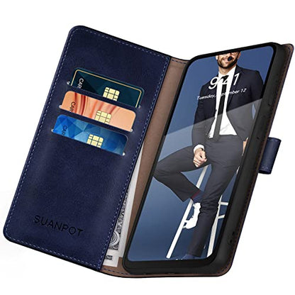 SUANPOT for Motorola Moto G Power 5G 2024 6.7" Wallet case with RFID Blocking Credit Card Holder,Flip Book PU Leather Protective Cover Women Men for Power 5G 2024 Phone case Blue - color: Blue