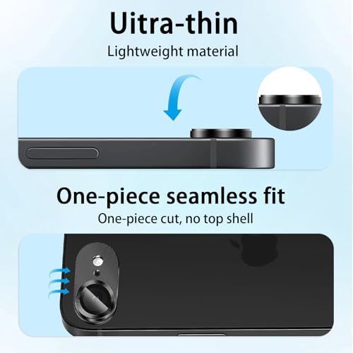 (3 Pack) Camera Lens Protector for iPhone 17e / iPhone 16e - color: Black