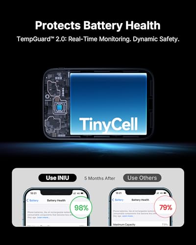 INIU Mini Portable Charger, Small 10000mAh 45W Fast Charging Power Bank - color: Black