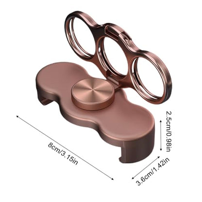 Double-Ring Three-Finger Back Clip Holder 360-Degree Rotating Mobile Grip Multipurpose Foldable Phone Grip Holder - color: Rose Gold