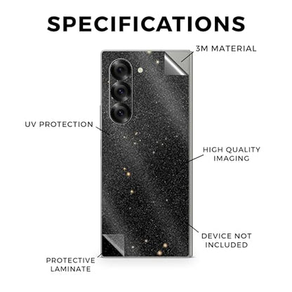 Glossy Glitter Phone Skin Compatible with Samsung Galaxy Z Fold 6 - Deep Space - Premium 3M Vinyl Protective Wrap Decal Cover - Easy to Apply | Crafted in The USA by MightySkins - color: Deep Space, style: Glossy Glitter Finish