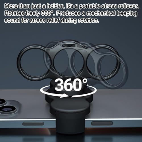 3PCS Double Ring Three Finger Back Clip Holder, 360 Rotation Phone Ring Holder, Multipurpose Foldable Magnetic Phone Grip Stand, for Car Desk Home Kitchen Call Navigation
