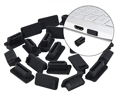 20 Pcs HDMI Dust Cover Plugs, HDMI Female Prot Dust Cap Protector Stoppers for TV, Laptop, Computer, Other Devices with 2 Cleaning Brushes - size: HDMI Port
