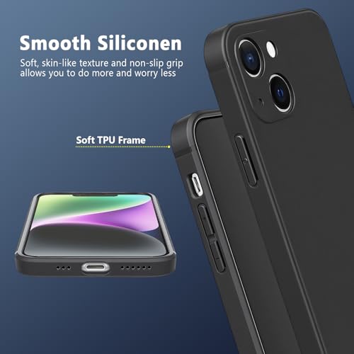 FanTEK Phone Case Compatible with iPhone 14 Case, Anti-Scratch & Fingerprint Phone Case Protective Cover, Matte Black - size: iPhone 14