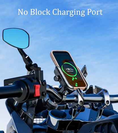 Kewig Motorcycle Phone Mount Holder with Aluminum Alloy Mounting Base
