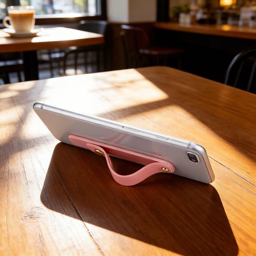 Phone Grip Holder, 4 Pack Cell Phone Grip Strap Telescopic Finger Strap Stand Universal Finger Kickstand for Most Smartphone - Pink Green Blue Purple