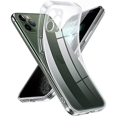 Supdeal Crystal Clear Case for iPhone 11 Pro, [Not Yellowing] [Camera Protection] [Military Grade Drop Tested] Transparent Shockproof Protective Soft Silicone Slim Cover, 5.8 inch, Transparent - color: Transparent, size: iPhone 11 Pro