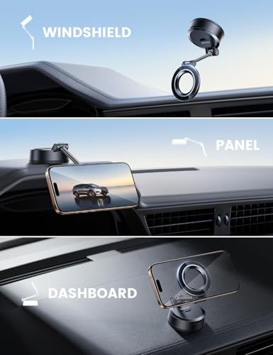 Lamicall for Magsafe Car Mount Dashboard Windshield 70LBS Powerful Suction - color: Black