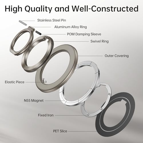SYNCWIRE for MagSafe Phone Grip, Magnetic Phone Ring Holder - color: Titanium