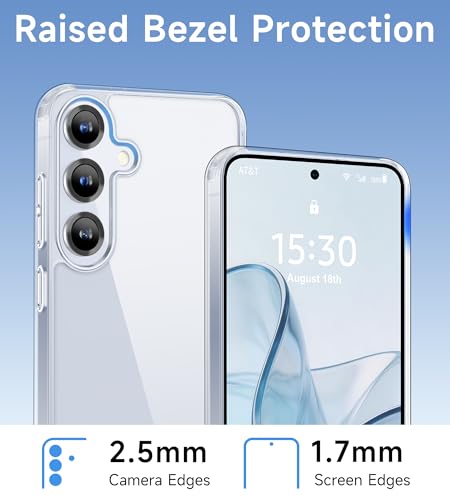 USLAI Case for Samsung Galaxy S25, Anti-Yellowing, Crystal Clear Back, Shockproof & Military‑Grade Drop Protection - Transparent - color: Clear, size: Galaxy S25