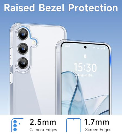 USLAI Case for Samsung Galaxy S25, Anti-Yellowing, Crystal Clear Back, Shockproof & Military‑Grade Drop Protection - Transparent - color: Clear, size: Galaxy S25
