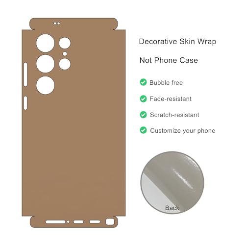 2 Pack Skin Wraps Compatible with Samsung Galaxy S24 Ultra (Khaki) - color: Khaki