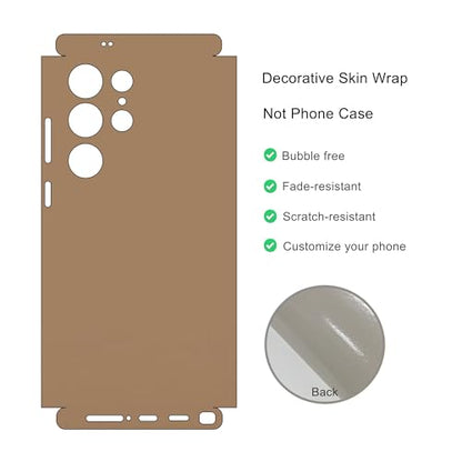 2 Pack Skin Wraps Compatible with Samsung Galaxy S24 Ultra (Khaki) - color: Khaki
