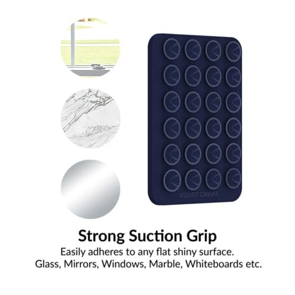 Velvet Caviar Suction Cup Phone Case Mount Compatible with MagSafe Devices Only - Magnetic Silicone Sticky Phone Grip Holder for iPhone Back of Phone - Mirror Gripper (Admiral Navy) - color: Admiral Navy