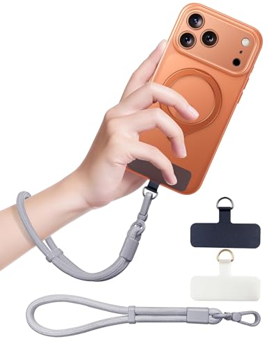 Phone Lanyard, Phone Wrist Strap with 2 Tether Tabs for All Phones, Grey - color: Gray