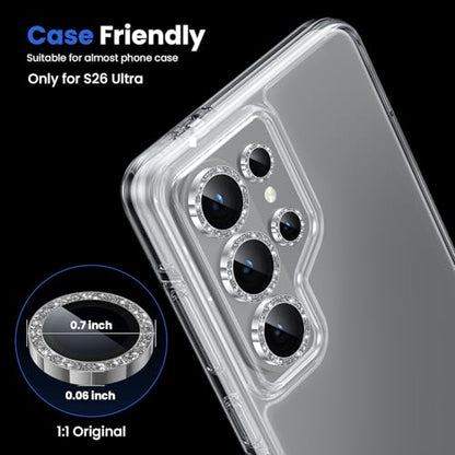 WSKEN for Samsung Galaxy S26 Ultra Camera Lens Protector - Ultra Thin - color: Glitter