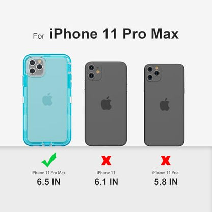 Follaroma for iPhone 11 Pro Max Case, 6.5 inch, Crystal Blue | Heavy Duty Shockproof Protection Phone Cases, Anti-Drop, Military Grade Dual Layer Transparent Rugged Protective Cover - color: Blue, size: iPhone 11 Pro Max 6.5‘’
