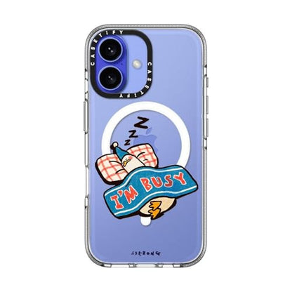 CASETiFY for iPhone 16 Case - Impact Clear Compatible with MagSafe | Not Yellowing | 6.6 ft. 3x Military Grade Drop Protection | I'm so busy | Clear - color: I'm so busy, size: Iphone 16 (6.1")