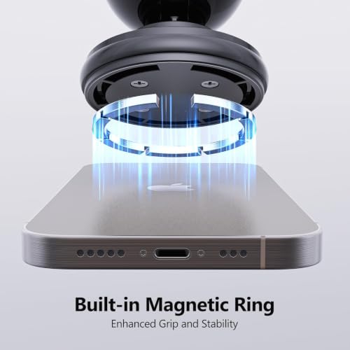 MiiKARE Magnetic Gym Phone Holder for MagSafe, Treadmill and Workout Mount - color: Deep Black