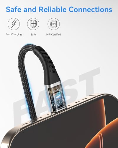 6 inch Short iPhone Charger Cord, 2 Pack 0.5ft USB A to Lightning Cable - size: 6 inch