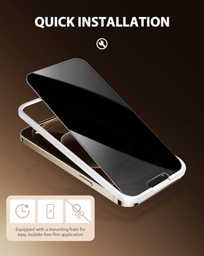 PDDKISS 2 Pack Privacy Screen Protector for iPhone 12 Pro Max - size: for iPhone 12 Pro Max - 6.7 inch
