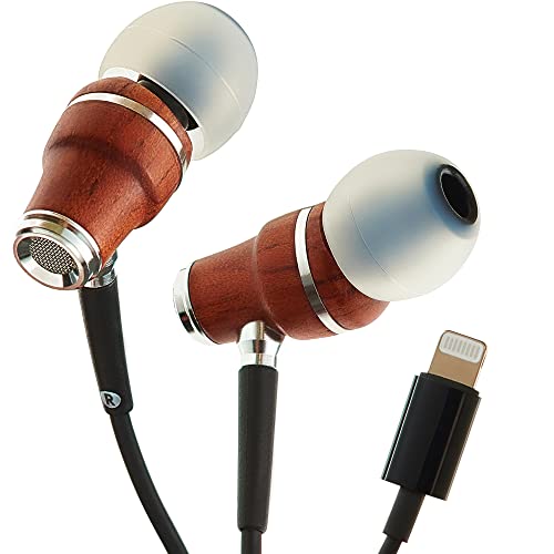 Symphonized Premium Wooden Wired Earbuds with Microphone (Lightning) - color: Black, style: Lightning