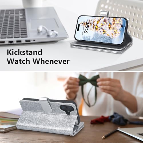 Varikke Wallet Case for iPhone 16 - Compatible with Magsafe, Dark Purple - color: (Compatible with MagSafe) Silver, size: iPhone 16 6.1"